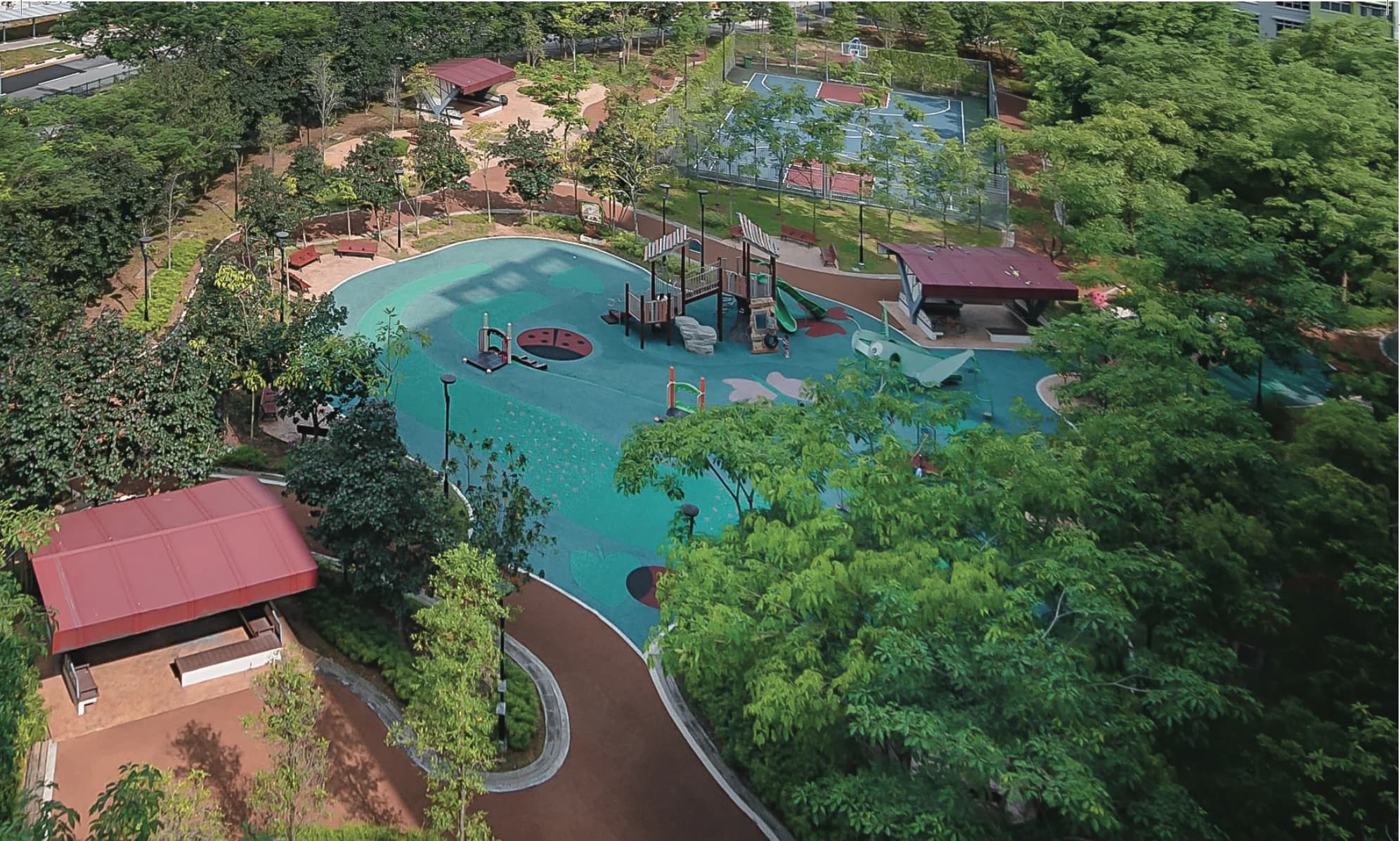 Abhee Aaria central landscaped deck and play areas