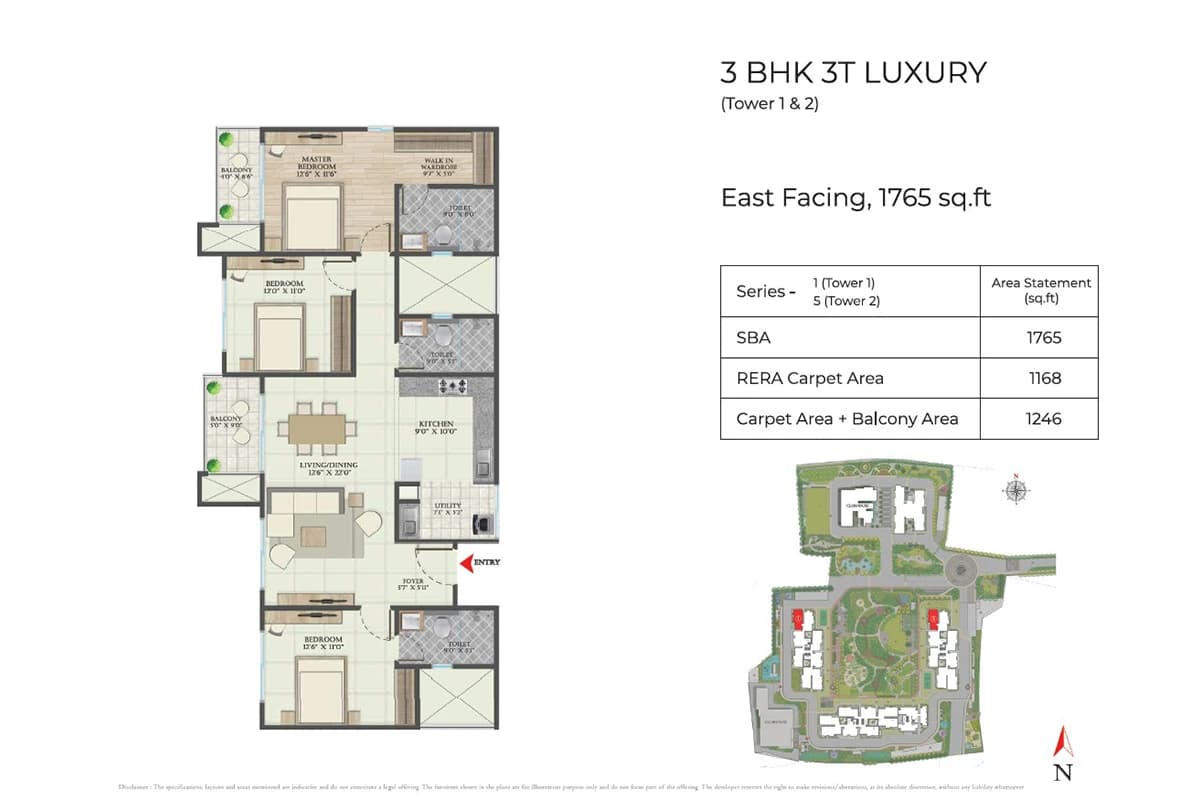 3 BHK Luxury Floor Plan