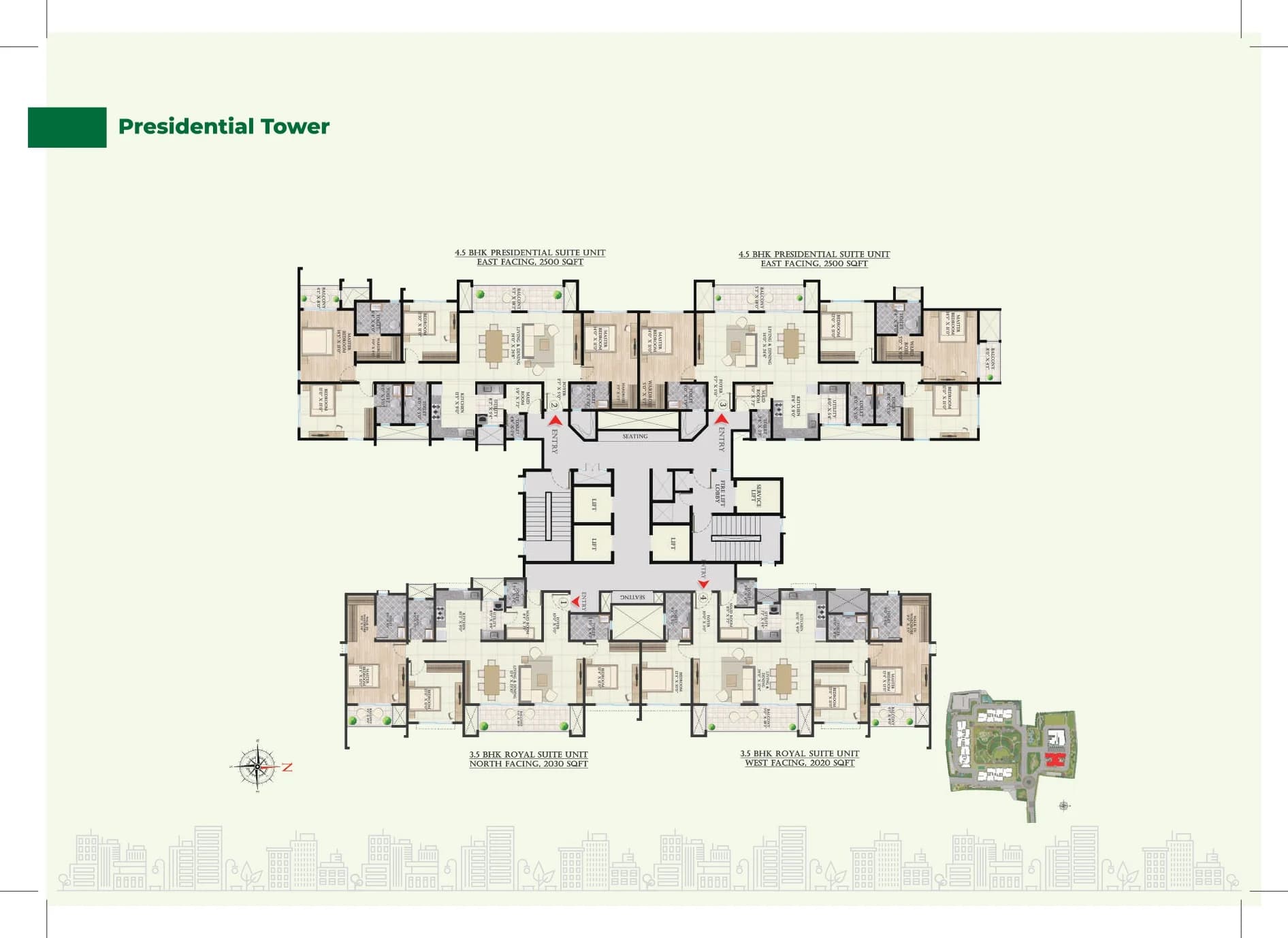 Presidential Tower Floor Plate Floor Plan