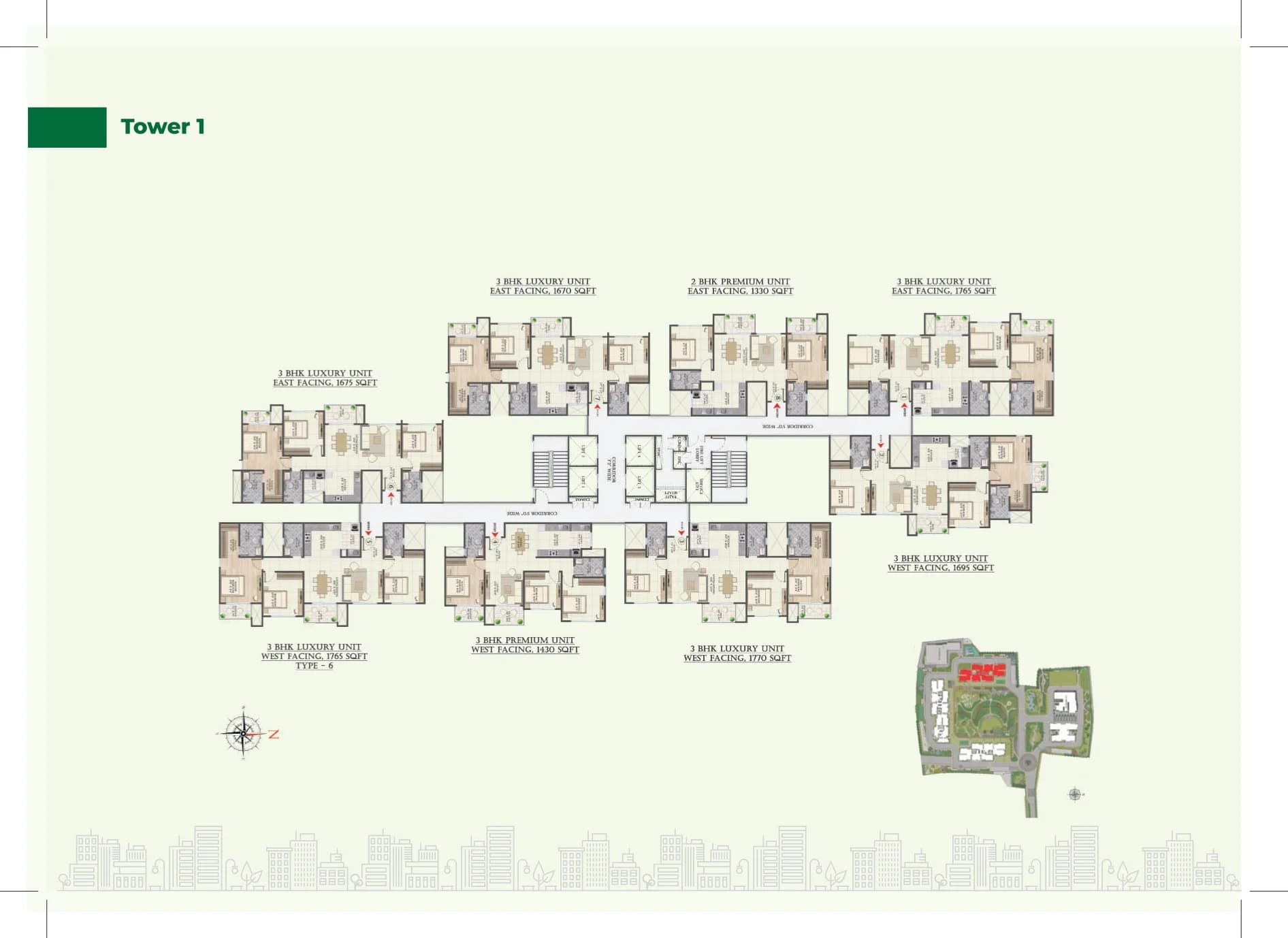 Tower 1 Floor Plate Floor Plan
