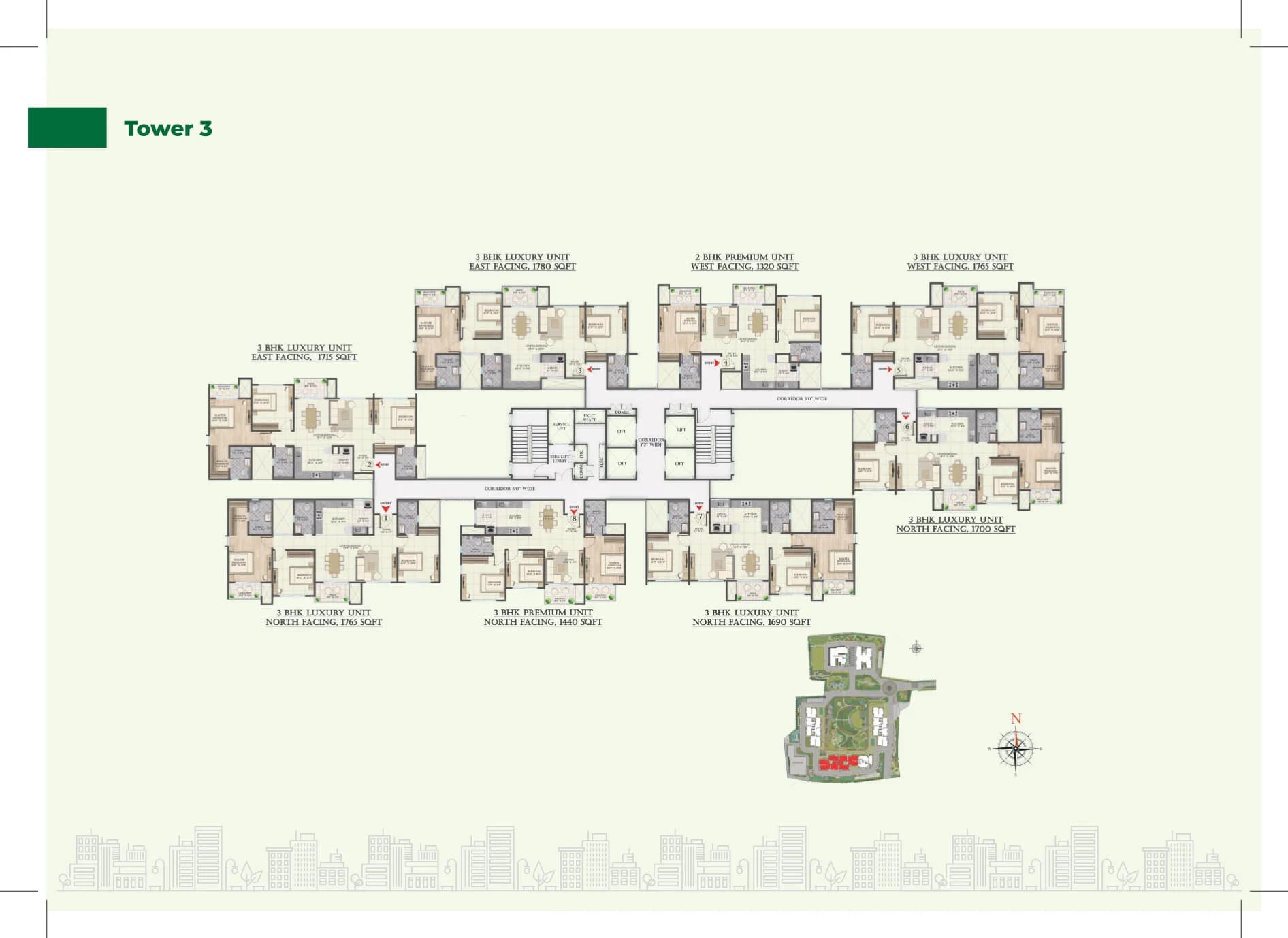 Tower 3 Floor Plate Floor Plan